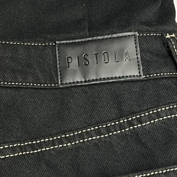 Pistola Women's Amira Long Sleeve Denim Jean Sheath Midi Dress In Noir Size S - Picture 12 of 12